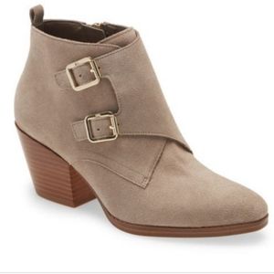 MICHAEL Michael Kors Loni Pointed Toe Bootie In Birch Sport Suede Leather